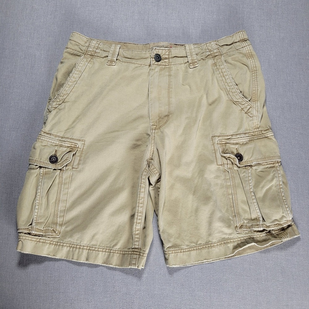 American Eagle Cargo Shorts Mens 36 Heavy Tan Chino Classic Fit
